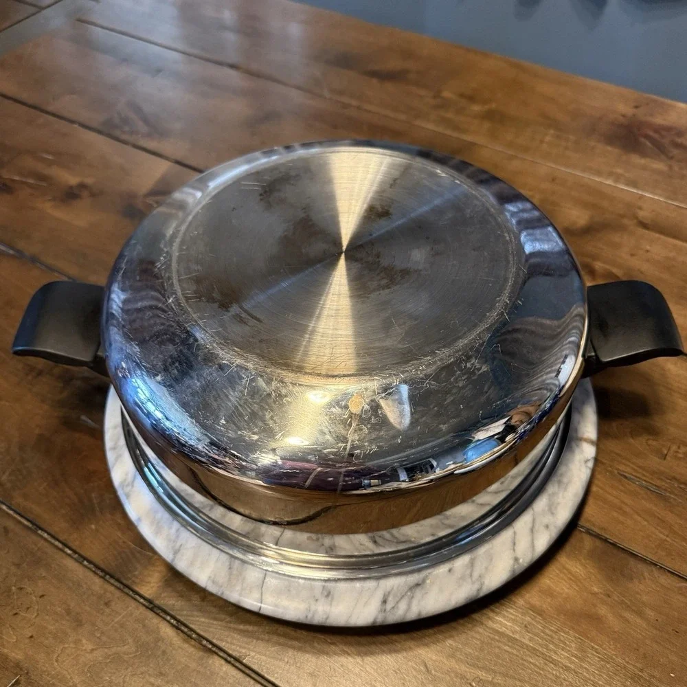 Cutco 6 Qt Dutch Oven Stock Pot & High Dome Cover 5 Ply Aluminum Core Manual USA